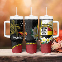 Personalised PNG Madang Provins Tumbler With Handle Papua New Guinea Plumeria Melanesian Pattern LT14 - Polynesian Pride