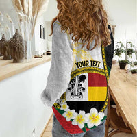 Personalised PNG Madang Provins Women Casual Shirt Papua New Guinea Plumeria Melanesian Pattern LT14 - Polynesian Pride
