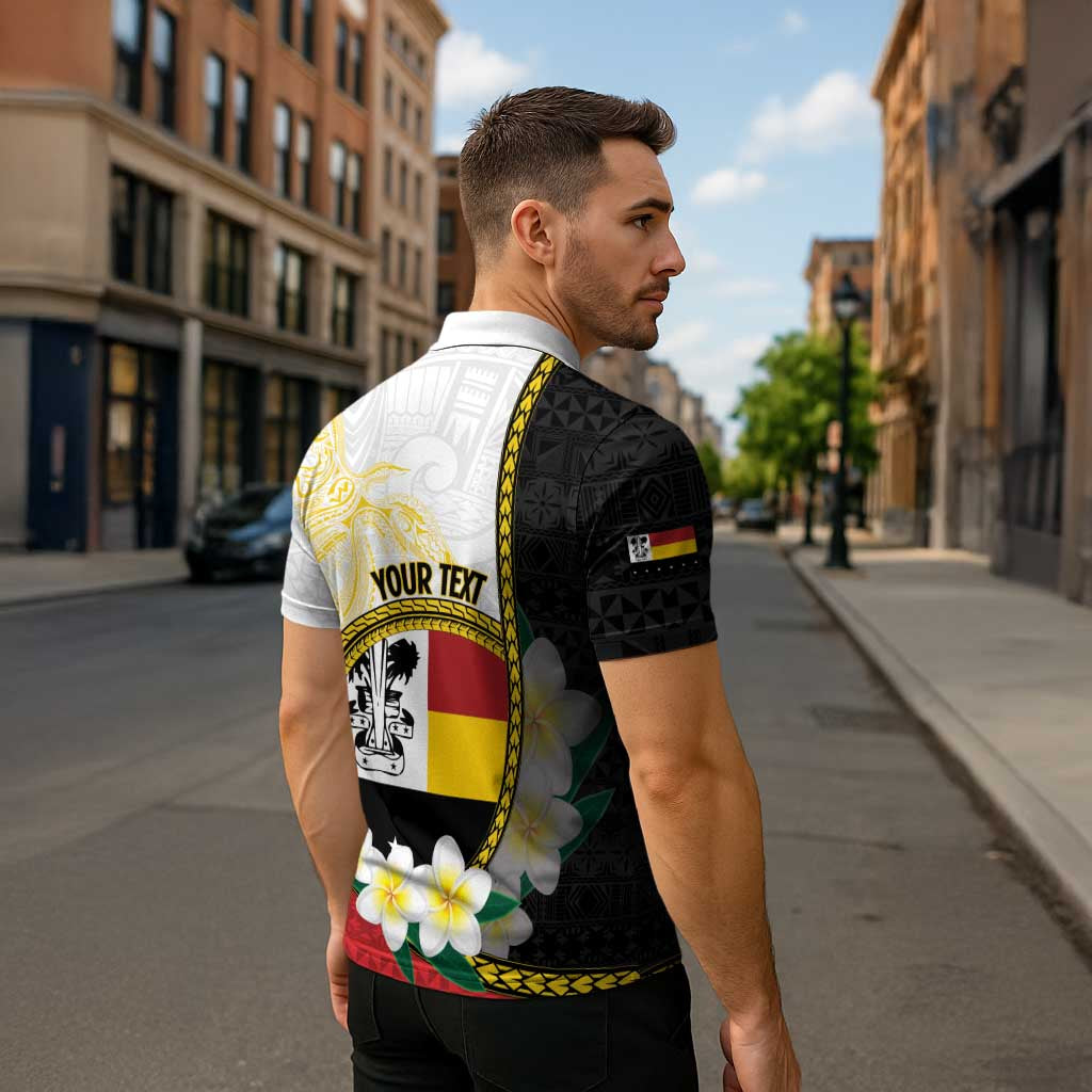 Personalised PNG Madang Provins Zipper Polo Shirt Papua New Guinea Plumeria Melanesian Pattern LT14 - Polynesian Pride