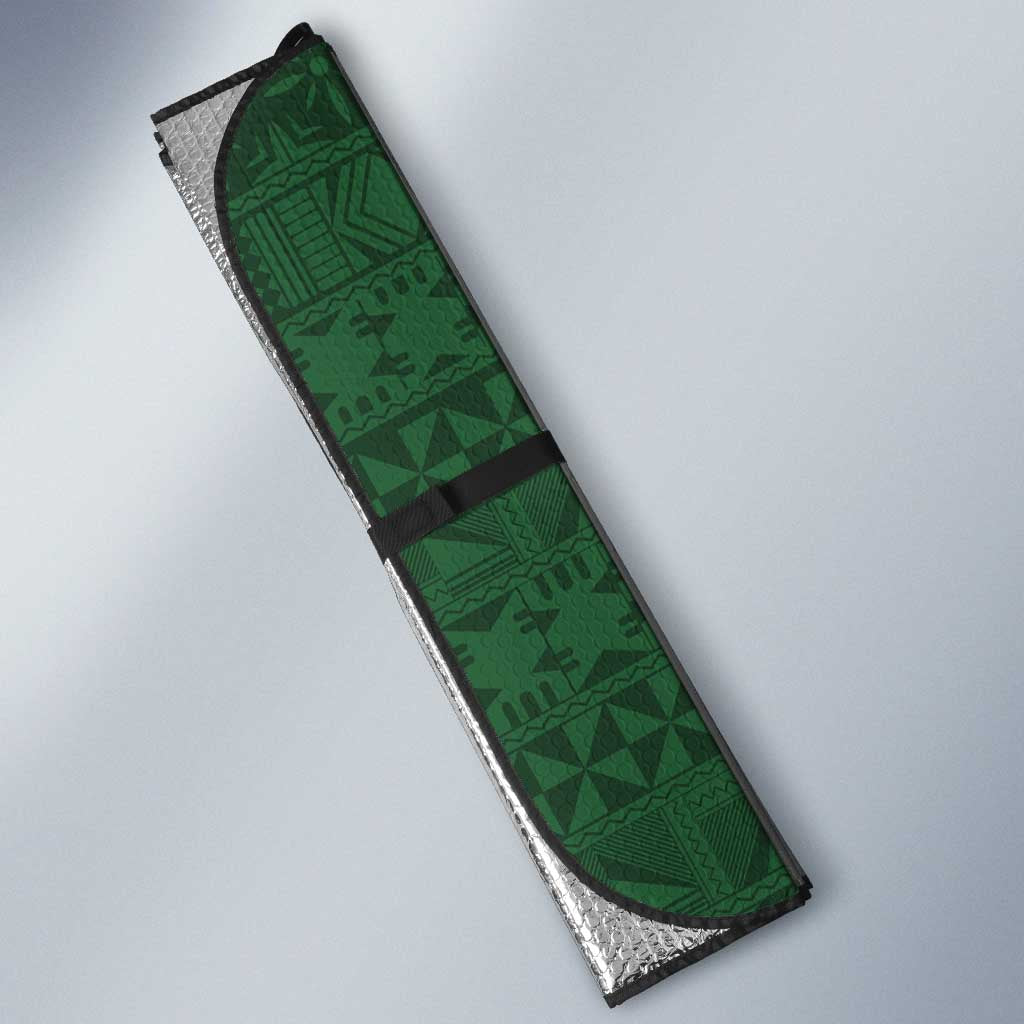 Personalised PNG Oro Provins Auto Sun Shade Papua New Guinea Plumeria Melanesian Pattern - Polynesian Pride
