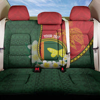 Personalised PNG Oro Provins Back Car Seat Cover Papua New Guinea Plumeria Melanesian Pattern LT14 One Size Green - Polynesian Pride