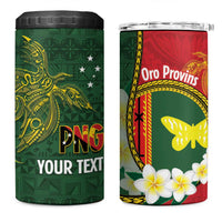 Personalised PNG Oro Provins 4 in 1 Can Cooler Tumbler Papua New Guinea Plumeria Melanesian Pattern LT14 One Size: 16 oz Green - Polynesian Pride