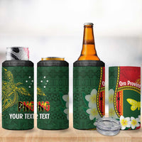 Personalised PNG Oro Provins 4 in 1 Can Cooler Tumbler Papua New Guinea Plumeria Melanesian Pattern LT14 - Polynesian Pride