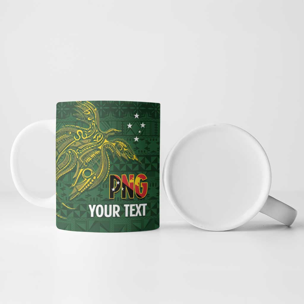 Personalised PNG Oro Provins Ceramic Mug Papua New Guinea Plumeria Melanesian Pattern - Polynesian Pride