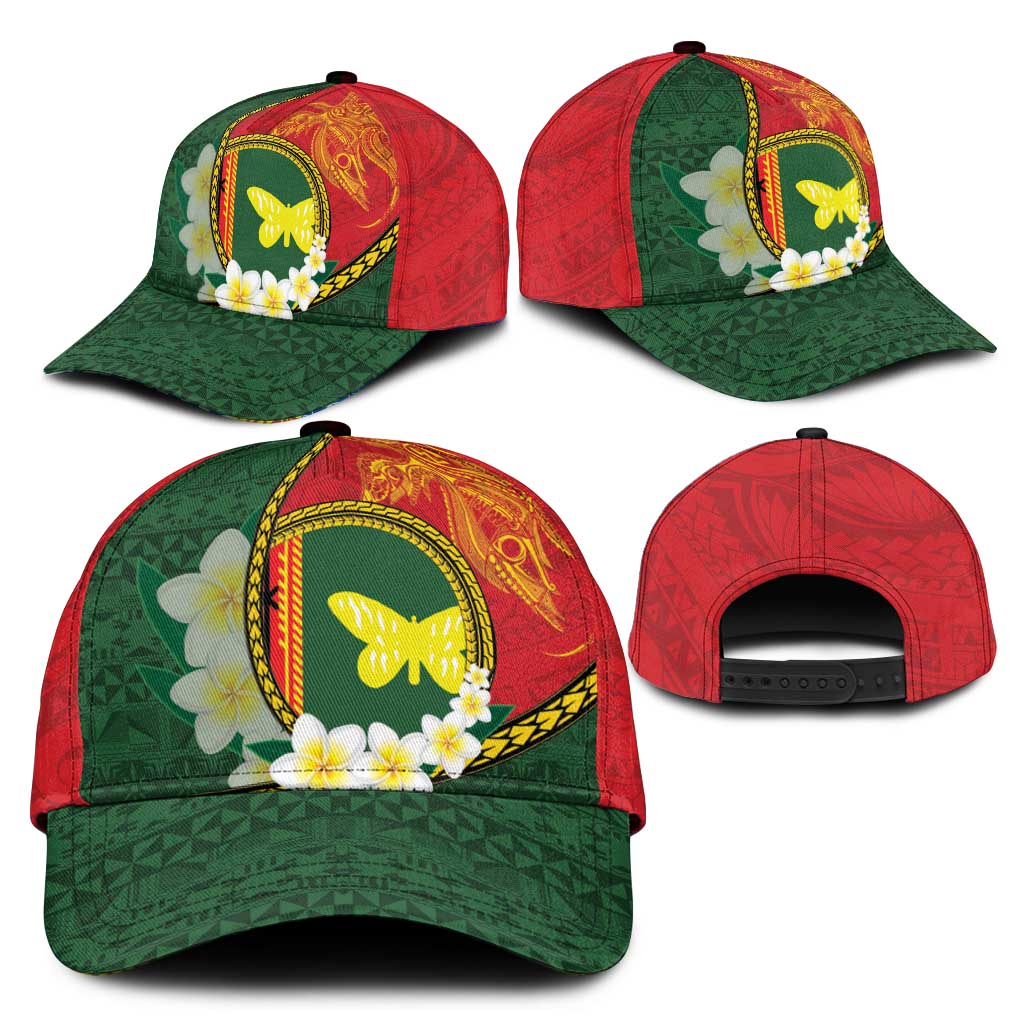 PNG Oro Provins Classic Cap Papua New Guinea Plumeria Melanesian Pattern - Polynesian Pride