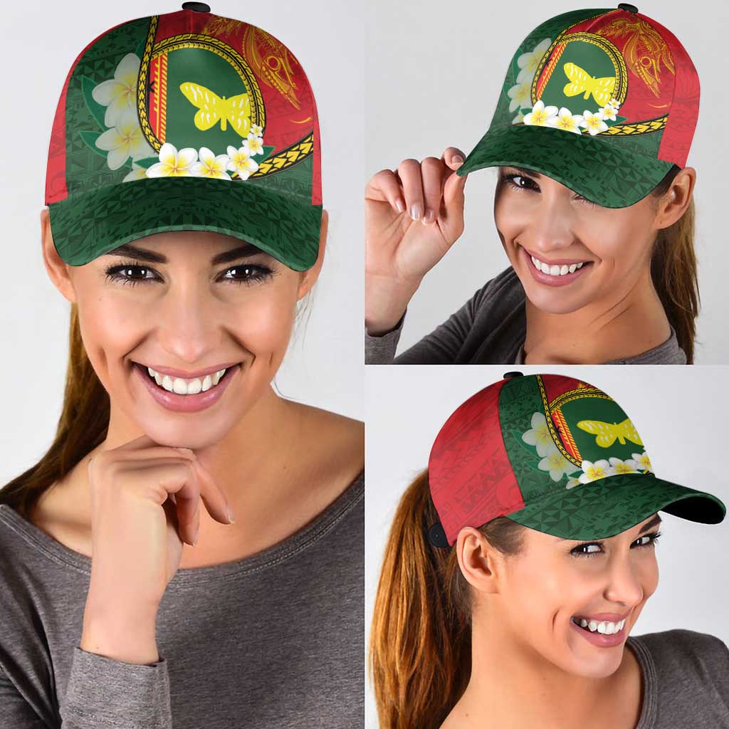PNG Oro Provins Classic Cap Papua New Guinea Plumeria Melanesian Pattern - Polynesian Pride