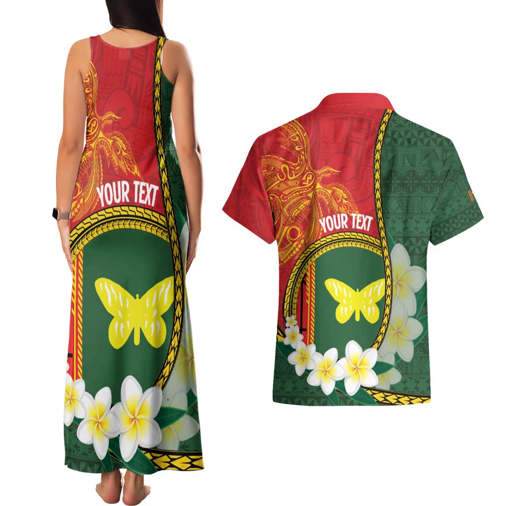 Personalised PNG Oro Provins Couples Matching Tank Maxi Dress and Hawaiian Shirt Papua New Guinea Plumeria Melanesian Pattern LT14 - Polynesian Pride