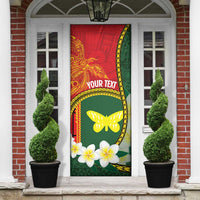 Personalised PNG Oro Provins Door Cover Papua New Guinea Plumeria Melanesian Pattern LT14 - Polynesian Pride