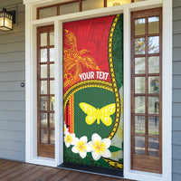 Personalised PNG Oro Provins Door Cover Papua New Guinea Plumeria Melanesian Pattern LT14 - Polynesian Pride