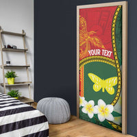 Personalised PNG Oro Provins Door Cover Papua New Guinea Plumeria Melanesian Pattern LT14 - Polynesian Pride