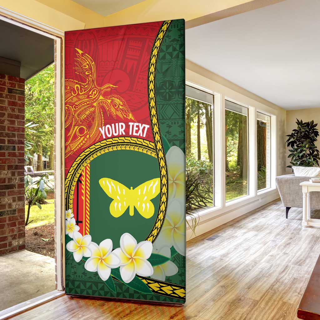 Personalised PNG Oro Provins Door Cover Papua New Guinea Plumeria Melanesian Pattern LT14 - Polynesian Pride