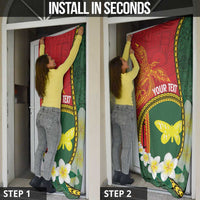 Personalised PNG Oro Provins Door Cover Papua New Guinea Plumeria Melanesian Pattern LT14 - Polynesian Pride