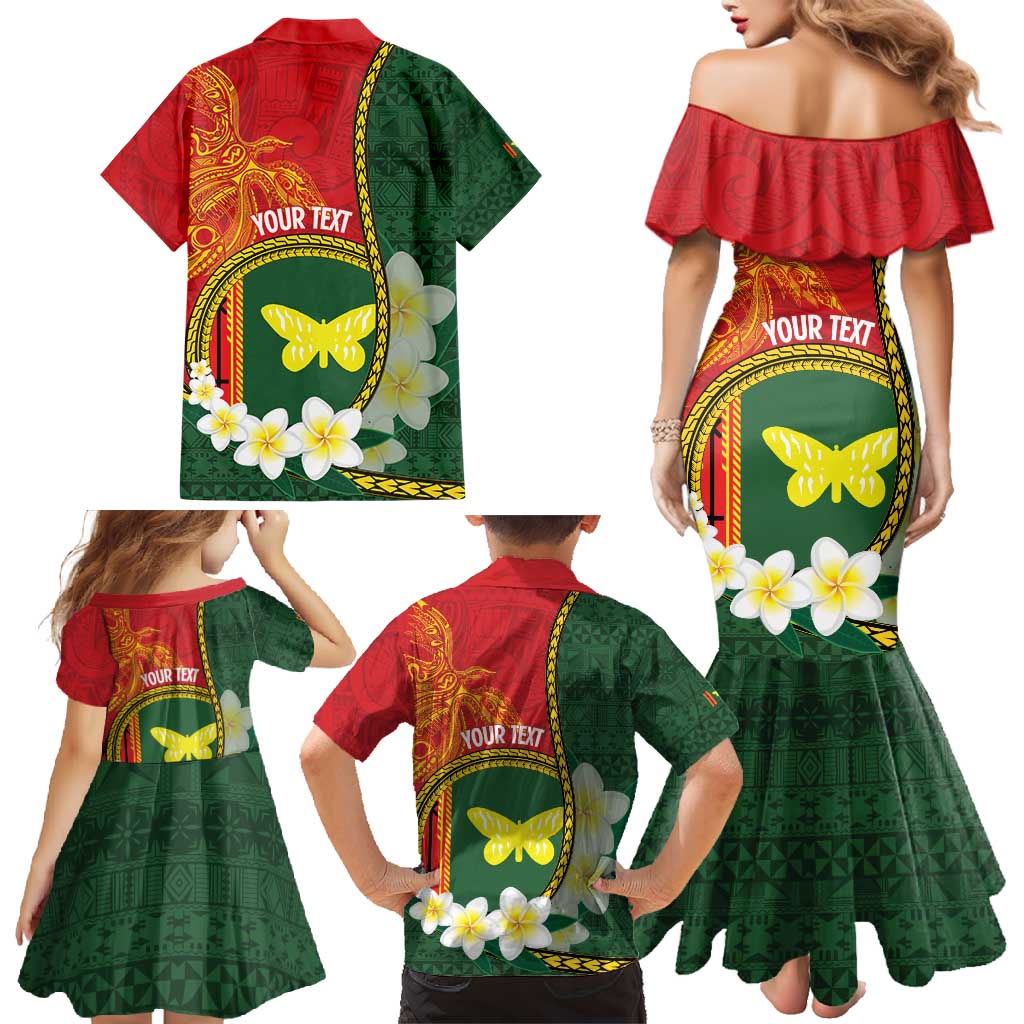 Personalised PNG Oro Provins Family Matching Mermaid Dress and Hawaiian Shirt Papua New Guinea Plumeria Melanesian Pattern LT14 - Polynesian Pride