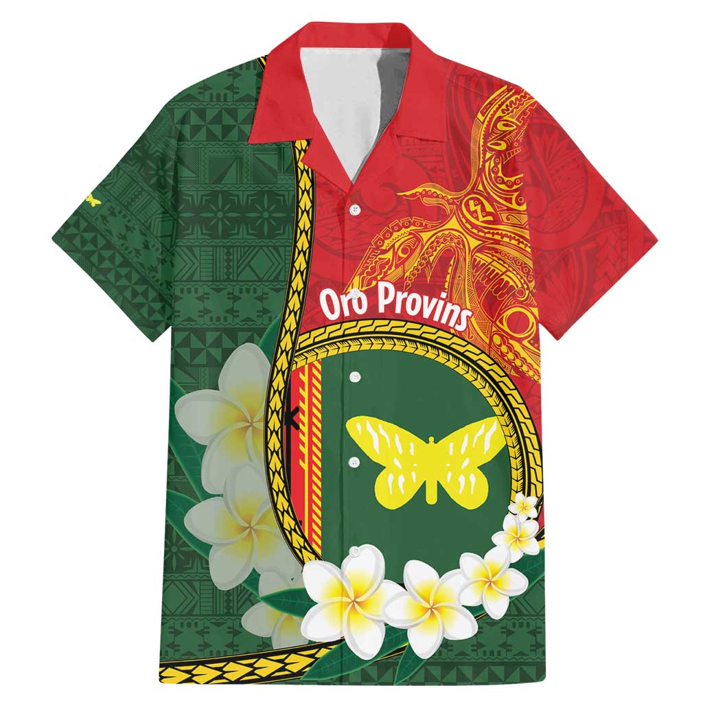 Personalised PNG Oro Provins Family Matching Mermaid Dress and Hawaiian Shirt Papua New Guinea Plumeria Melanesian Pattern LT14 Dad's Shirt - Short Sleeve Green - Polynesian Pride