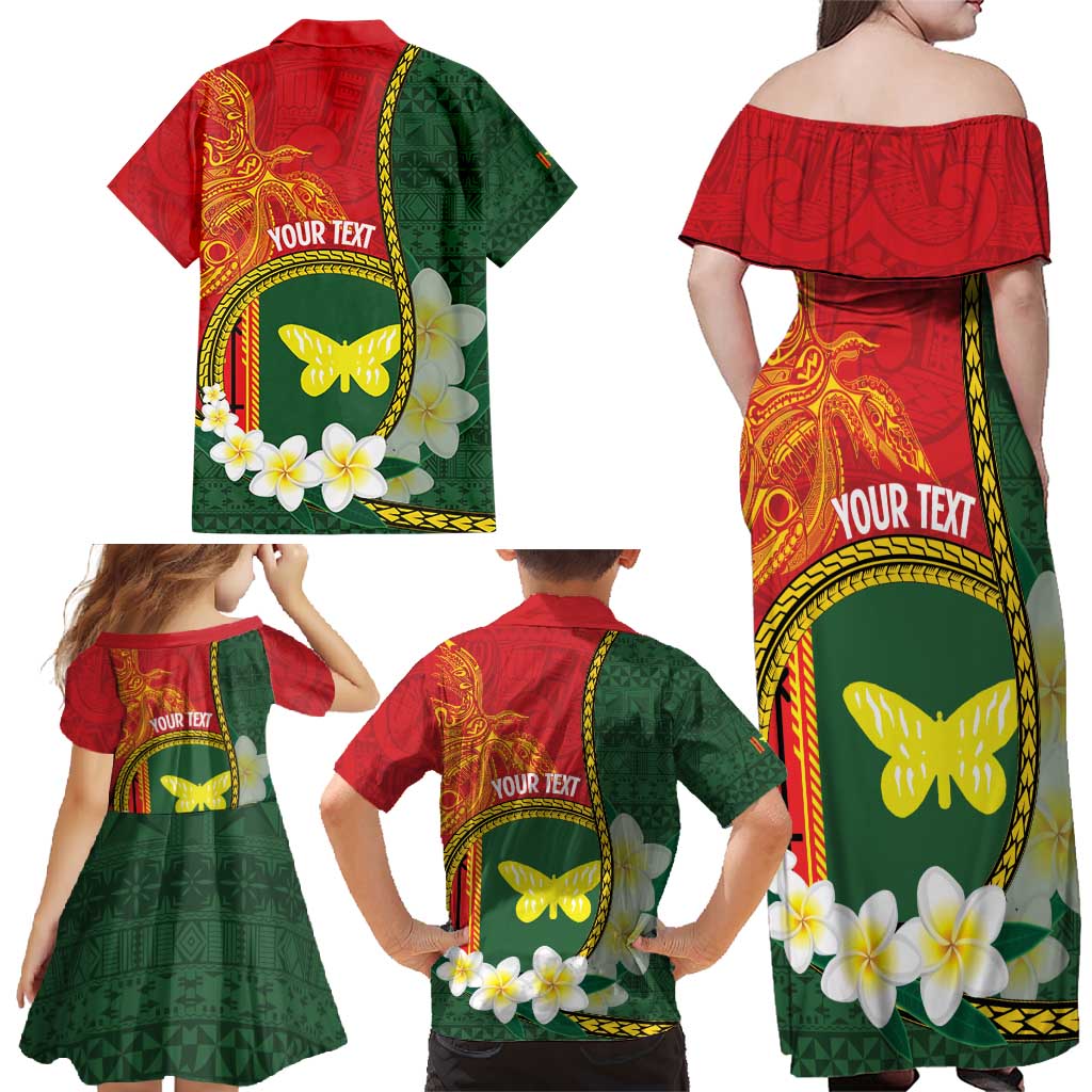 Personalised PNG Oro Provins Family Matching Off Shoulder Maxi Dress and Hawaiian Shirt Papua New Guinea Plumeria Melanesian Pattern LT14 - Polynesian Pride