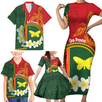 Personalised PNG Oro Provins Family Matching Short Sleeve Bodycon Dress and Hawaiian Shirt Papua New Guinea Plumeria Melanesian Pattern LT14 - Polynesian Pride
