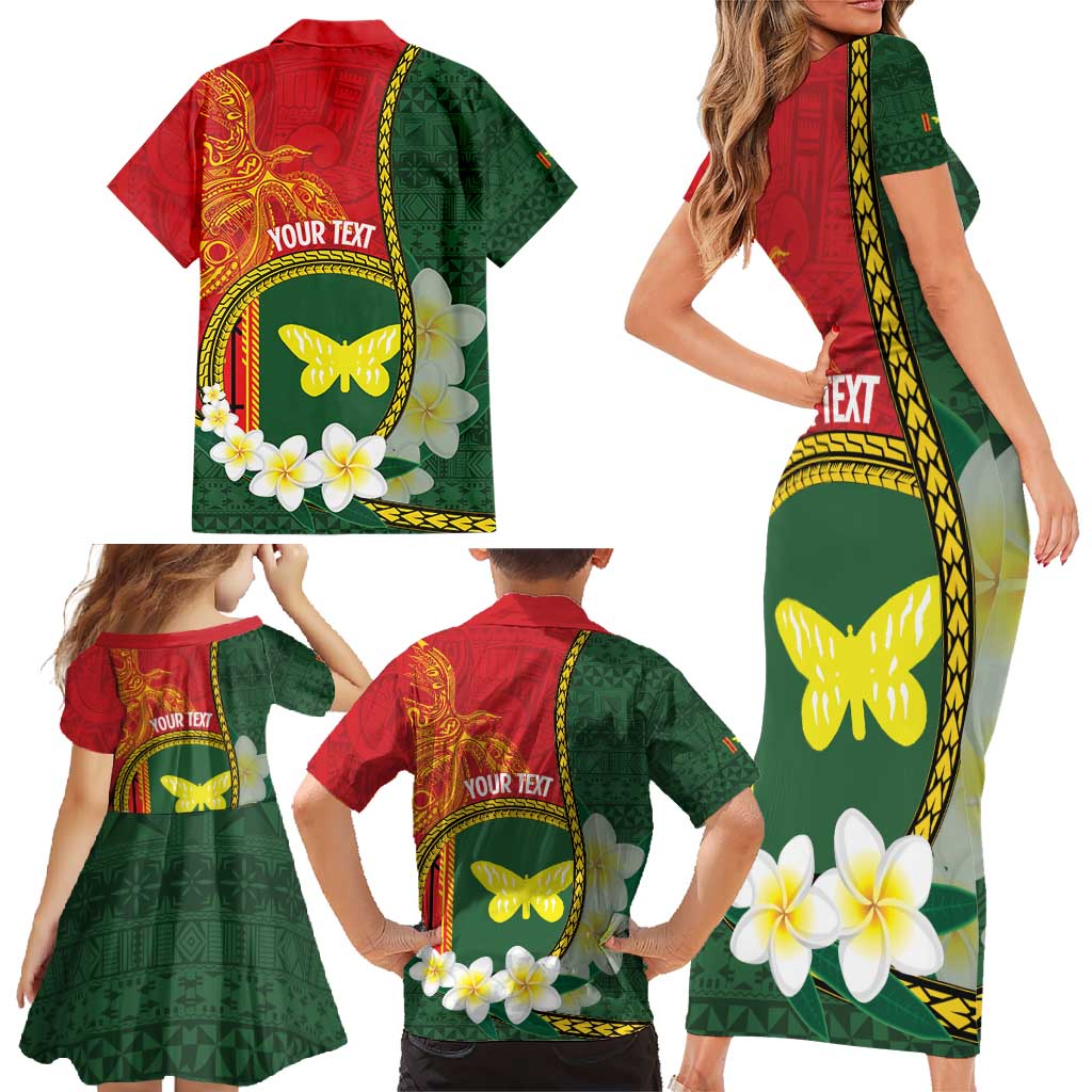 Personalised PNG Oro Provins Family Matching Short Sleeve Bodycon Dress and Hawaiian Shirt Papua New Guinea Plumeria Melanesian Pattern LT14 - Polynesian Pride