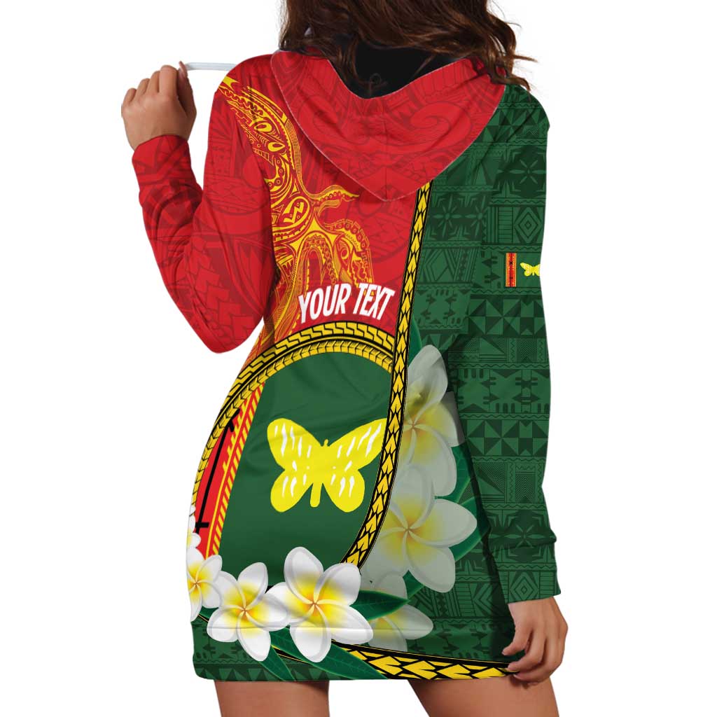 Personalised PNG Oro Provins Hoodie Dress Papua New Guinea Plumeria Melanesian Pattern LT14 - Polynesian Pride