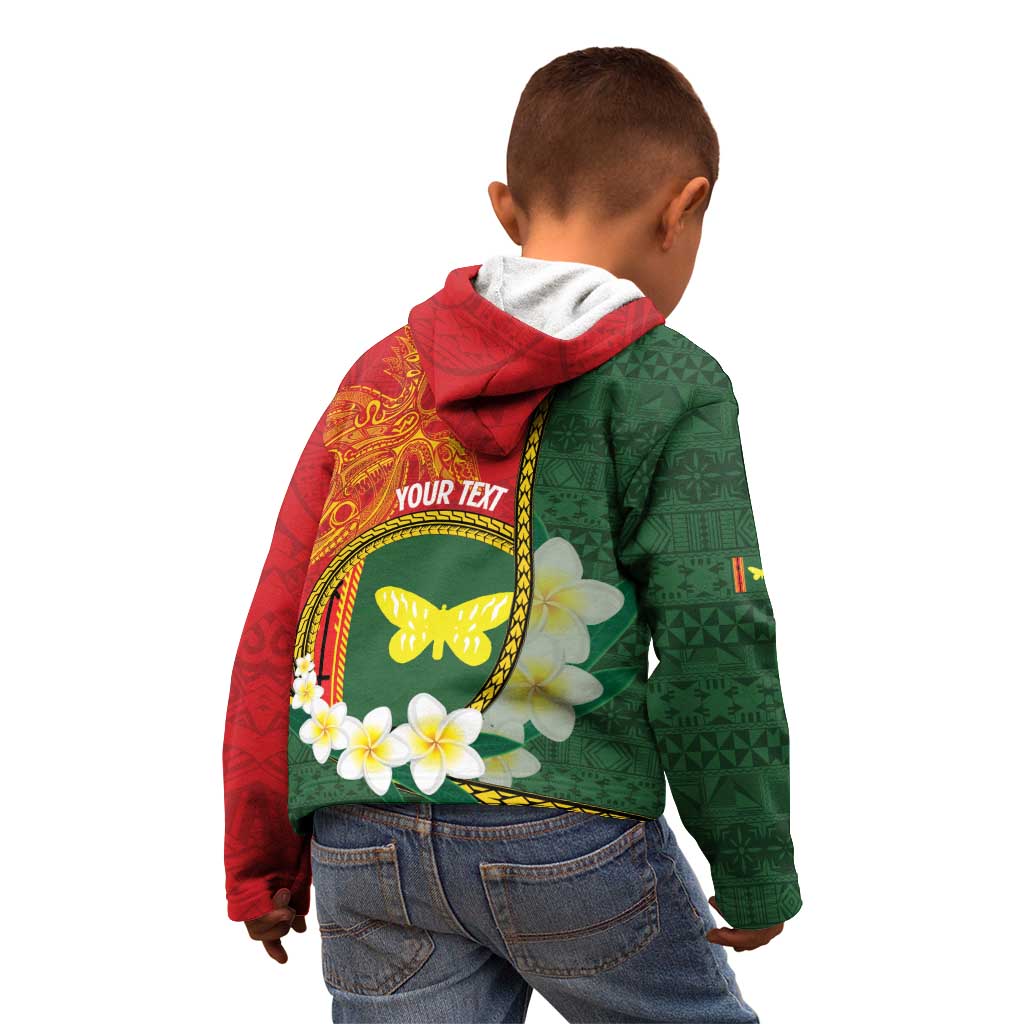 Personalised PNG Oro Provins Kid Hoodie Papua New Guinea Plumeria Melanesian Pattern LT14 - Polynesian Pride