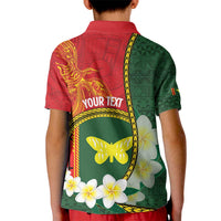 Personalised PNG Oro Provins Kid Polo Shirt Papua New Guinea Plumeria Melanesian Pattern LT14 - Polynesian Pride