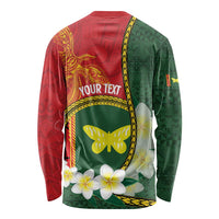 Personalised PNG Oro Provins Long Sleeve Shirt Papua New Guinea Plumeria Melanesian Pattern LT14 - Polynesian Pride