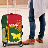 Personalised PNG Oro Provins Luggage Cover Papua New Guinea Plumeria Melanesian Pattern LT14 Green - Polynesian Pride