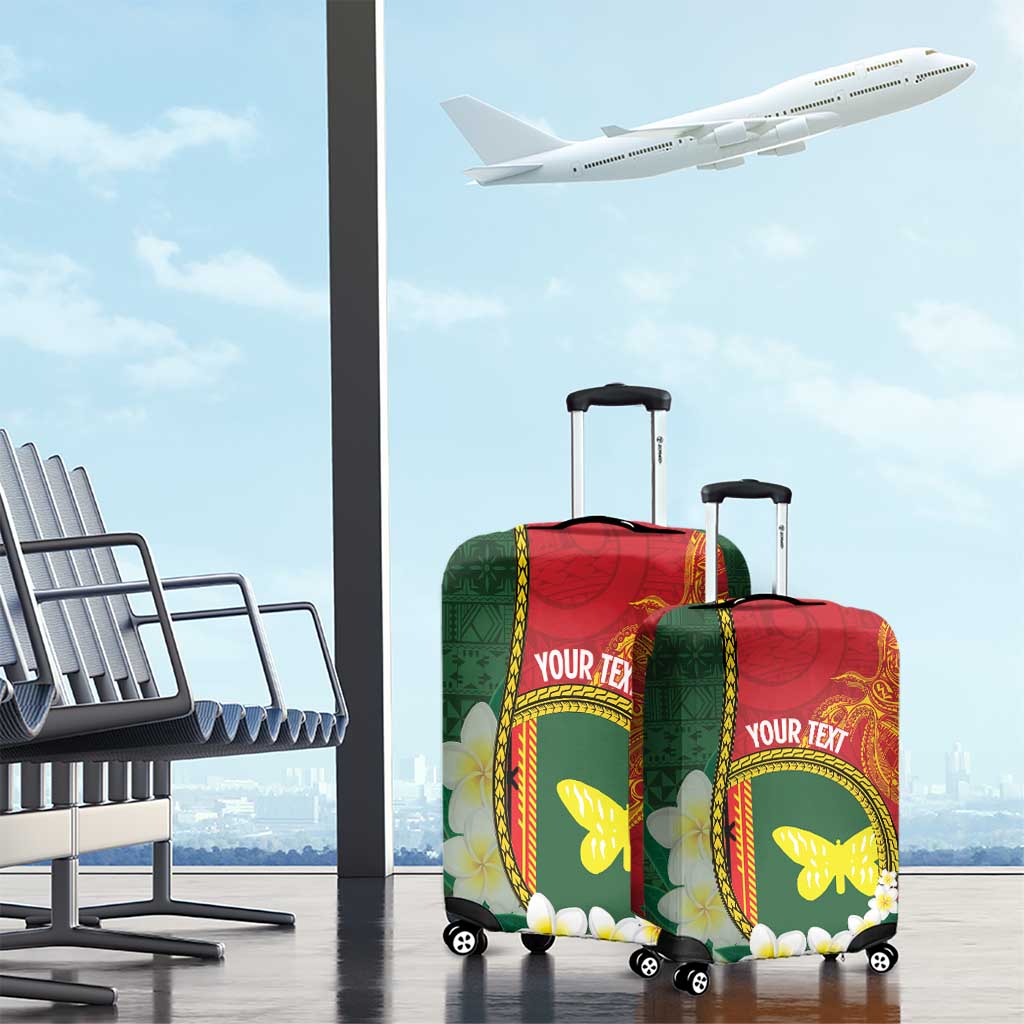 Personalised PNG Oro Provins Luggage Cover Papua New Guinea Plumeria Melanesian Pattern LT14 - Polynesian Pride