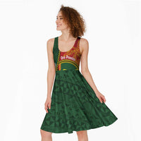Personalised PNG Oro Provins Midi Dress Papua New Guinea Plumeria Melanesian Pattern LT14 - Polynesian Pride
