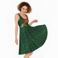 Personalised PNG Oro Provins Midi Dress Papua New Guinea Plumeria Melanesian Pattern LT14 - Polynesian Pride