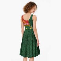 Personalised PNG Oro Provins Midi Dress Papua New Guinea Plumeria Melanesian Pattern LT14 - Polynesian Pride