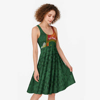 Personalised PNG Oro Provins Midi Dress Papua New Guinea Plumeria Melanesian Pattern LT14 - Polynesian Pride