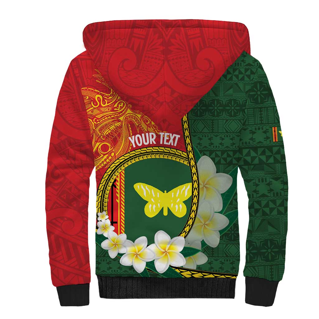 Personalised PNG Oro Provins Sherpa Hoodie Papua New Guinea Plumeria Melanesian Pattern LT14 - Polynesian Pride