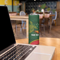 Personalised PNG Oro Provins Skinny Tumbler Papua New Guinea Plumeria Melanesian Pattern LT14 - Polynesian Pride