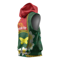 Personalised PNG Oro Provins Sleeveless Hoodie Papua New Guinea Plumeria Melanesian Pattern LT14 - Polynesian Pride