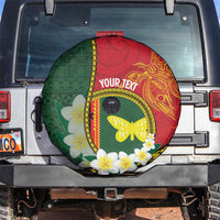 Personalised PNG Oro Provins Spare Tire Cover Papua New Guinea Plumeria Melanesian Pattern LT14 Green - Polynesian Pride