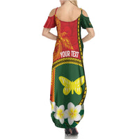 Personalised PNG Oro Provins Summer Maxi Dress Papua New Guinea Plumeria Melanesian Pattern LT14 - Polynesian Pride