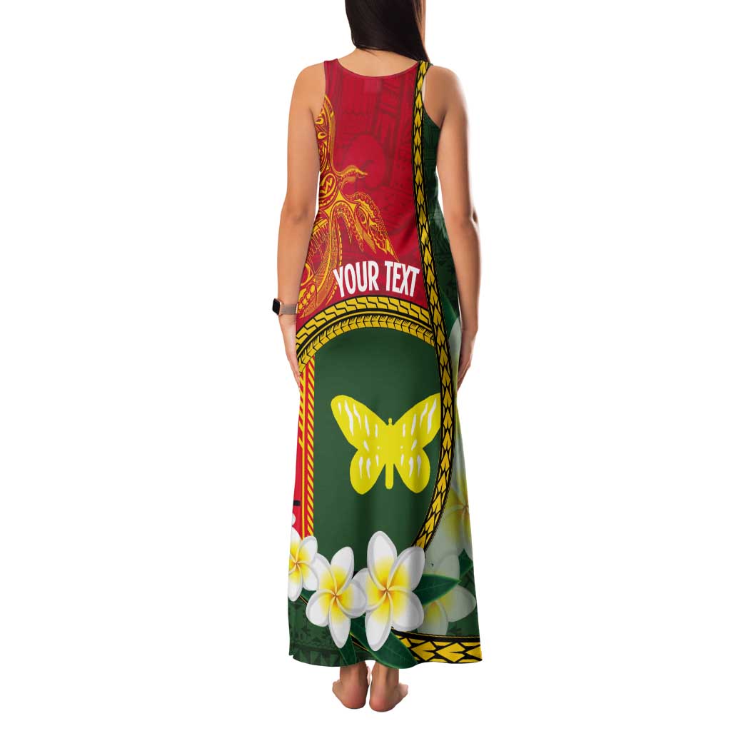 Personalised PNG Oro Provins Tank Maxi Dress Papua New Guinea Plumeria Melanesian Pattern LT14 - Polynesian Pride