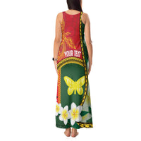 Personalised PNG Oro Provins Tank Maxi Dress Papua New Guinea Plumeria Melanesian Pattern LT14 - Polynesian Pride