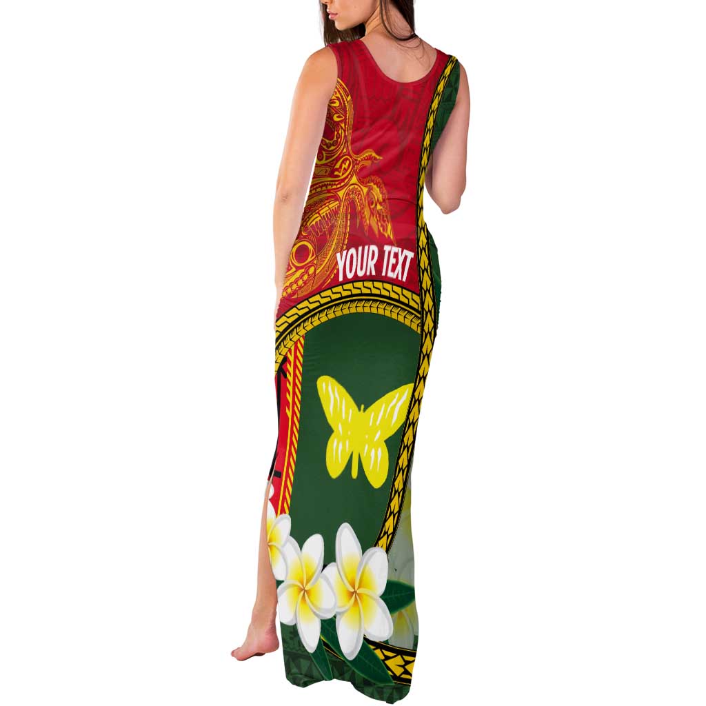 Personalised PNG Oro Provins Tank Maxi Dress Papua New Guinea Plumeria Melanesian Pattern LT14 - Polynesian Pride