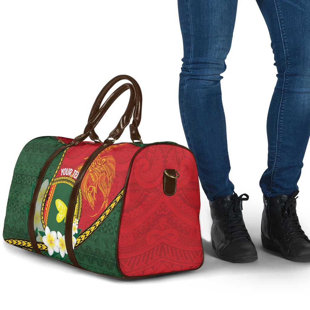 Personalised PNG Oro Provins Travel Bag Papua New Guinea Plumeria Melanesian Pattern LT14 - Polynesian Pride