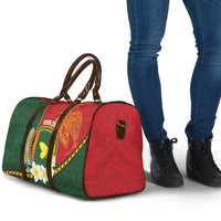 Personalised PNG Oro Provins Travel Bag Papua New Guinea Plumeria Melanesian Pattern LT14 - Polynesian Pride