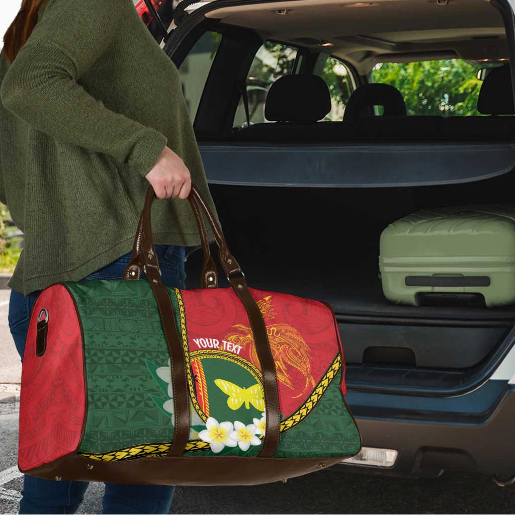 Personalised PNG Oro Provins Travel Bag Papua New Guinea Plumeria Melanesian Pattern LT14 - Polynesian Pride