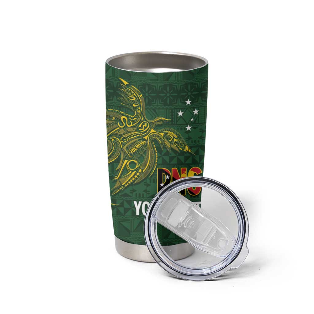 Personalised PNG Oro Provins Tumbler Cup Papua New Guinea Plumeria Melanesian Pattern LT14 - Polynesian Pride
