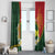 Personalised PNG Oro Provins Window Curtain Papua New Guinea Plumeria Melanesian Pattern - Polynesian Pride