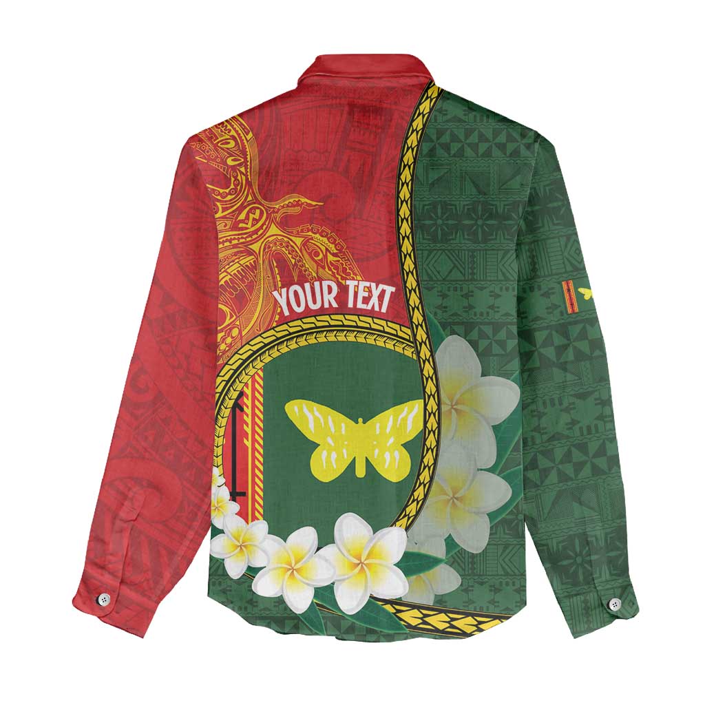Personalised PNG Oro Provins Women Casual Shirt Papua New Guinea Plumeria Melanesian Pattern LT14 - Polynesian Pride