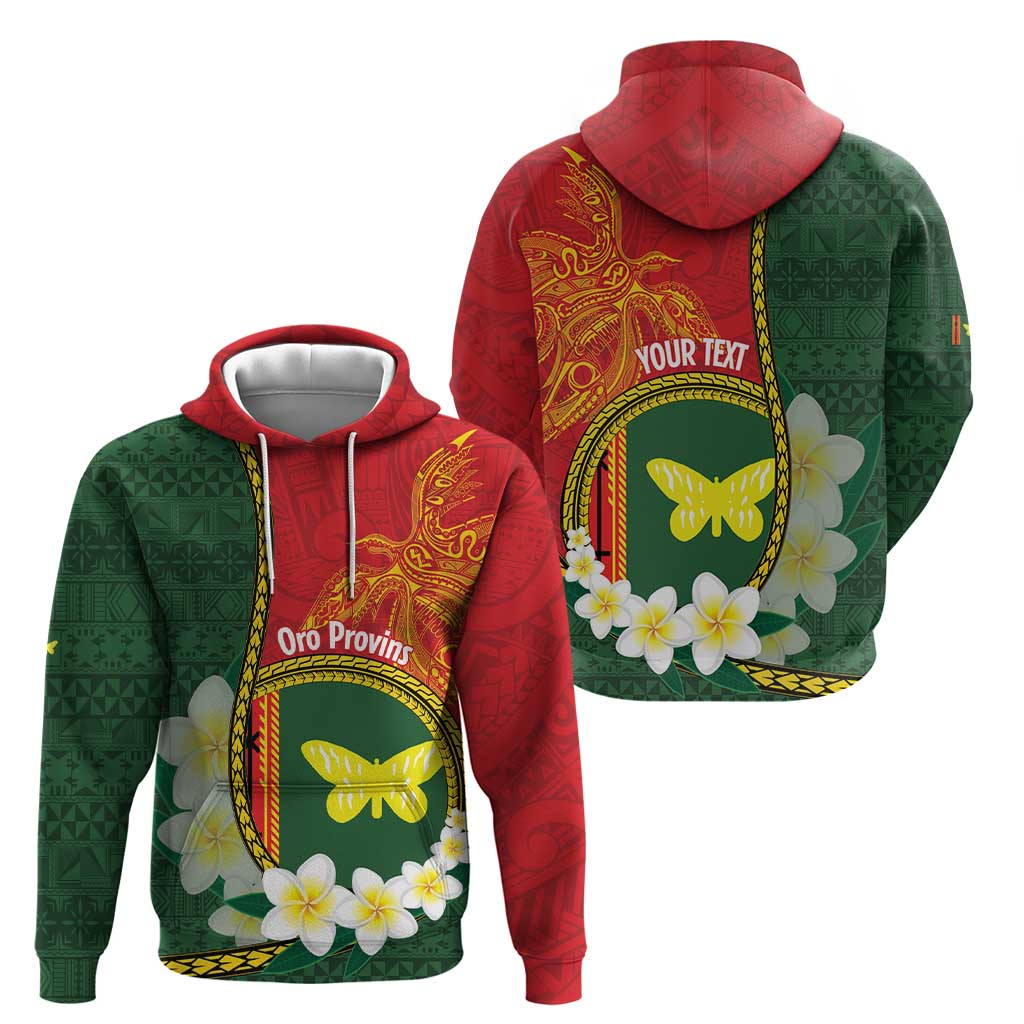 Personalised PNG Oro Provins Zip Hoodie Papua New Guinea Plumeria Melanesian Pattern LT14 - Polynesian Pride