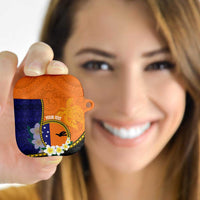 Personalised PNG Niu Ailan AirPods Case Papua New Guinea Plumeria Melanesian Pattern LT14 Orange - Polynesian Pride