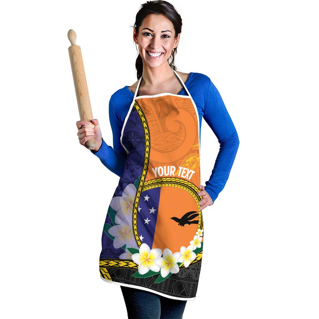 Personalised PNG Niu Ailan Apron Papua New Guinea Plumeria Melanesian Pattern - Polynesian Pride