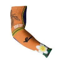 Personalised PNG Niu Ailan Arm Sleeves Papua New Guinea Plumeria Melanesian Pattern LT14 - Polynesian Pride