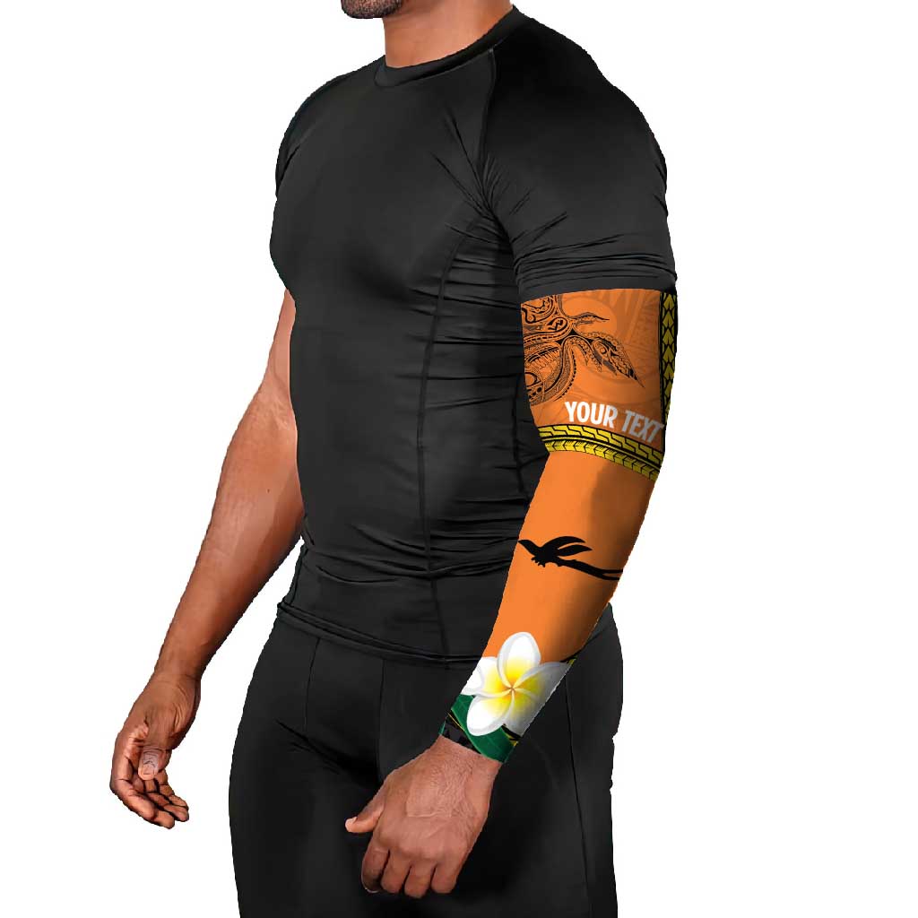 Personalised PNG Niu Ailan Arm Sleeves Papua New Guinea Plumeria Melanesian Pattern LT14 - Polynesian Pride